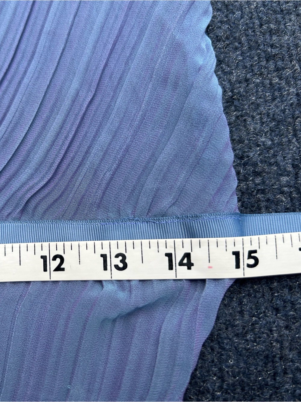 Betsey Johnson NY Vintage 90s Y2k Slate Blue Lavender Pleated Blouse Top - Picture 15 of 16